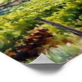 Französische Weinberge Landschaft Kunst, Dichtung  Poster (Ecke)