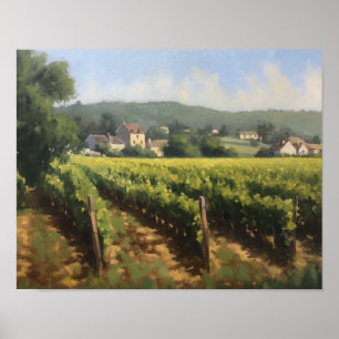 Französische Weinberge Landschaft Kunst, Dichtung Poster