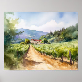 Französische Weinberge Landschaft Kunst, Dichtung  Poster
