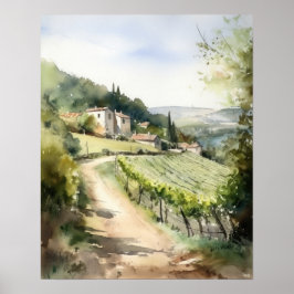 Französische Weinberge Landschaft Kunst, Dichtung Poster