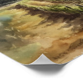 Französische Weinberge Landschaft Kunst, Dichtung  Poster (Ecke)