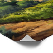 Französische Weinberge Landschaft Kunst, Dichtung  Poster (Ecke)