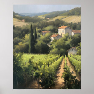 Französische Weinberge Landschaft Kunst, Dichtung Poster