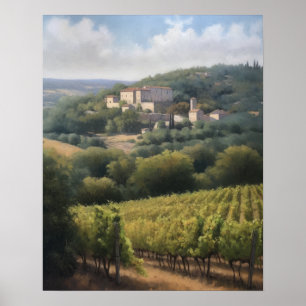 Französische Weinberge Landschaft Kunst, Dichtung Poster