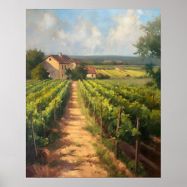 Französische Weinberge Landschaft Kunst, Dichtung Poster