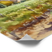 Französische Weinberge Landschaft Kunst, Dichtung  Poster (Ecke)