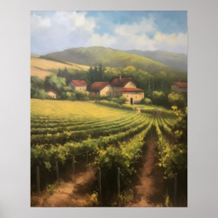 Französische Weinberge Landschaft Kunst, Dichtung Poster