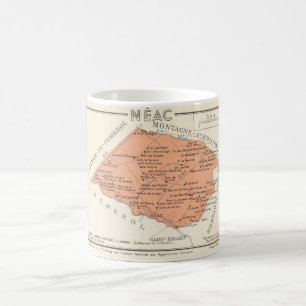 Französische Weine Farbige Karte Kaffeetasse
