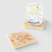 Französische Weintraube Vintage Werbung Steinuntersetzer (Seitenansicht)