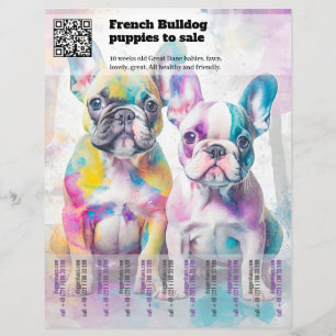 Französische Welpen-Design-Flugblatt verkaufen Flyer