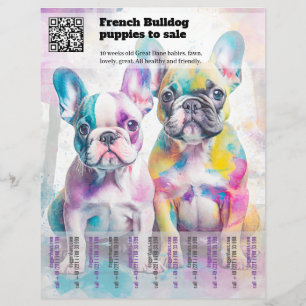 Französische Welpen-Design-Flugblatt verkaufen Flyer