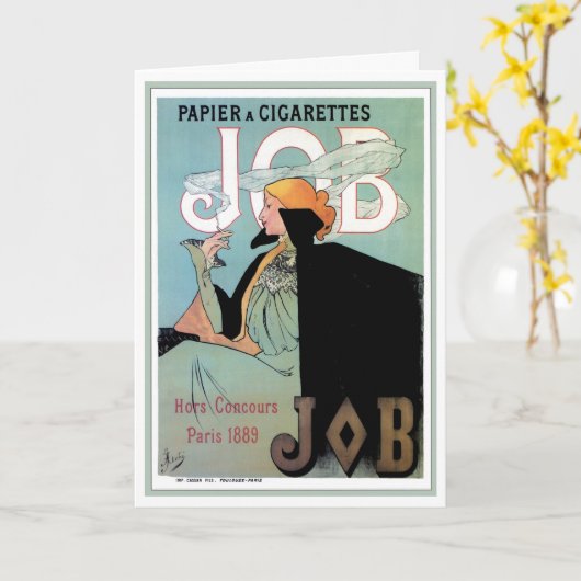 FRANZÖSISCHE WERBUNG CIGARETTE POSTERART GREETING KARTE (Gelbe Blume)