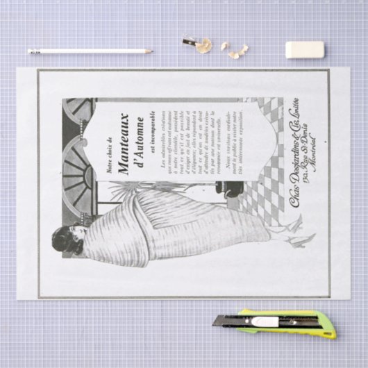 Französische Werbung Decoupage Extravagant Lady Vi Seidenpapier (Handwerk)