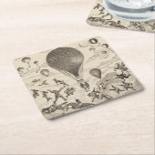 Französische Werbung für Ballonhersteller Rechteckiger Pappuntersetzer (angewinkelt)