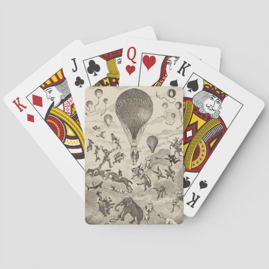 Französische Werbung für Ballonhersteller Spielkarten (Rückseite)