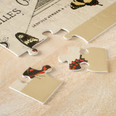 Französische Werbung mit Vintagen Schmetterlingen, Puzzle (Seite)
