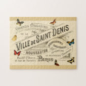 Französische Werbung mit Vintagen Schmetterlingen, Puzzle (Horizontal)