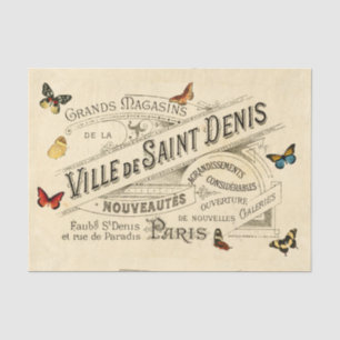 Französische Werbung und Vintage Schmetterlinge, D Seidenpapier