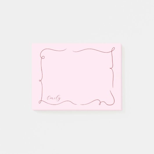 Französische Whimsical-Schrift benutzerdefinierter Post-it Klebezettel (Vorderseite)