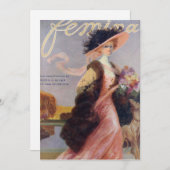 Französische Zeitschrift Femina 1909 Deckblatt Bla Einladung (Vorne/Hinten)