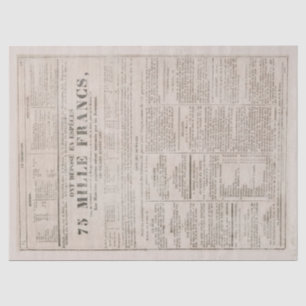 Französische Zeitung Vintages Alter Decoupage Seidenpapier