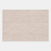 Französische Zeitungsstreifen Vintage Kraft-Decoup Geschenkpapier Set (Vorderseite)