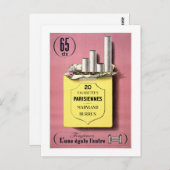 Französische Zigaretten Vintage Poster wiederherge Postkarte (Vorne/Hinten)