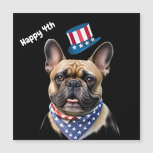 Französischen Bulldoggen Amerika 4.Juli Magnetkarte
