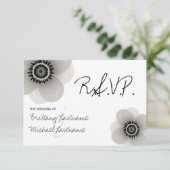 Französischer Anemone Wedding RSVP (Stehend Vorderseite)