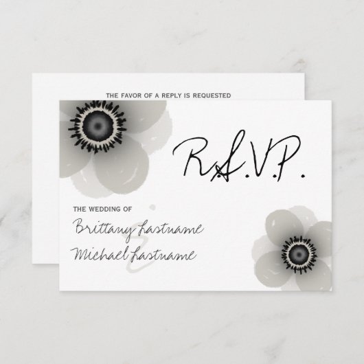 Französischer Anemone Wedding RSVP (Vorne/Hinten)