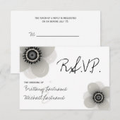 Französischer Anemone Wedding RSVP Karte (Vorne/Hinten)