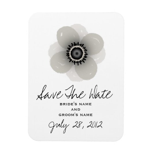 Französischer Anemone Wedding Save the Date Magnet (Vertikal)
