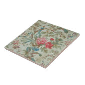 Französischer antiker Toile Vogel und Blumen Fliese (Seite)