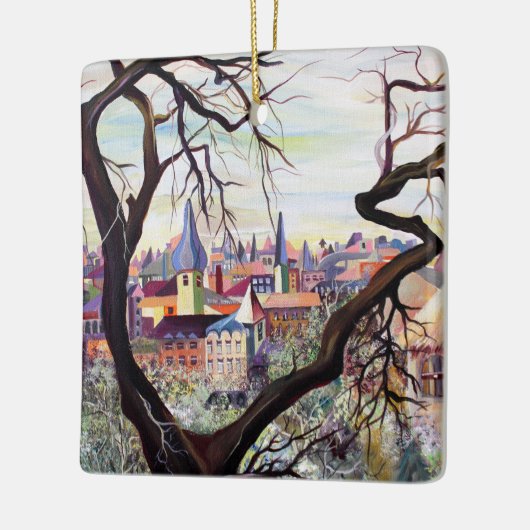 Französischer antiker Vergleich mit Wasserfarbe Lu Keramikornament (Links)