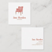 Französischer Aquarellstuhl Innendesign Quadratische Visitenkarte (Vorne/Hinten)