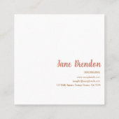 Französischer Aquarellstuhl Innendesign Quadratische Visitenkarte (Rückseite)