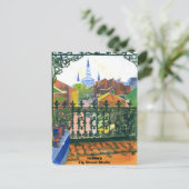 Französischer Balkon, Fig Street, Text hinzufügen Postkarte (Stehend Vorderseite)