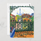 Französischer Balkon, Fig Street, Text hinzufügen Postkarte (Vorne/Hinten)