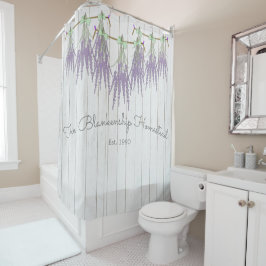 Französischer Bauernhof Lavender Bundle Green Bow Duschvorhang