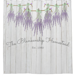Französischer Bauernhof Lavender Bundle Green Bow Duschvorhang