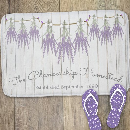 Französischer Bauernhof Lavender Bundles White Bow Badematte