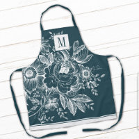 Französischer Bauernhof Peony Monogram Darquoise