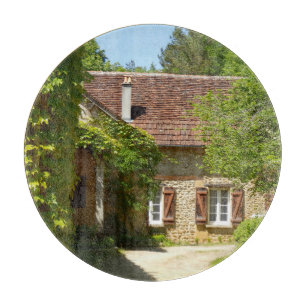 Französischer Bauernhof und Gite Glass Chopping Bo Schneidebrett
