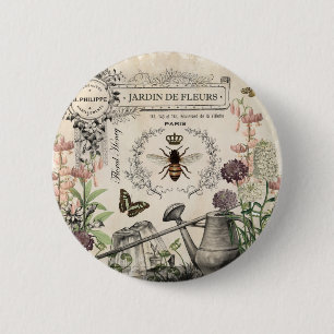 Französischer Bienengarten Button