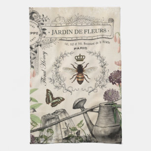 Französischer Bienengarten Geschirrtuch