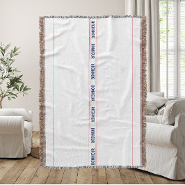 Französischer Blauer Bonheur und Roter Streifen Decke