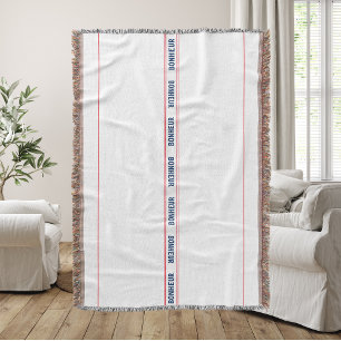 Französischer Blauer Bonheur und Roter Streifen Decke