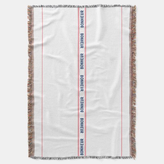 Französischer Blauer Bonheur und Roter Streifen Decke (Vorderseite Vertikal)