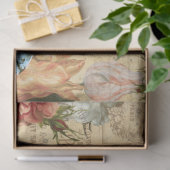 Französischer Blumeneiffelturm Ephemera Decoupage Seidenpapier (Geschenk)