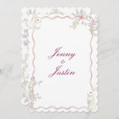 Französischer Blumengarten Einladung (Vorne/Hinten)